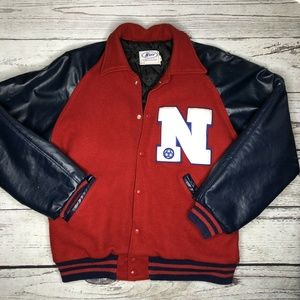 NEFF Men’s Varsity Wool/Leather Letterman''s Coat